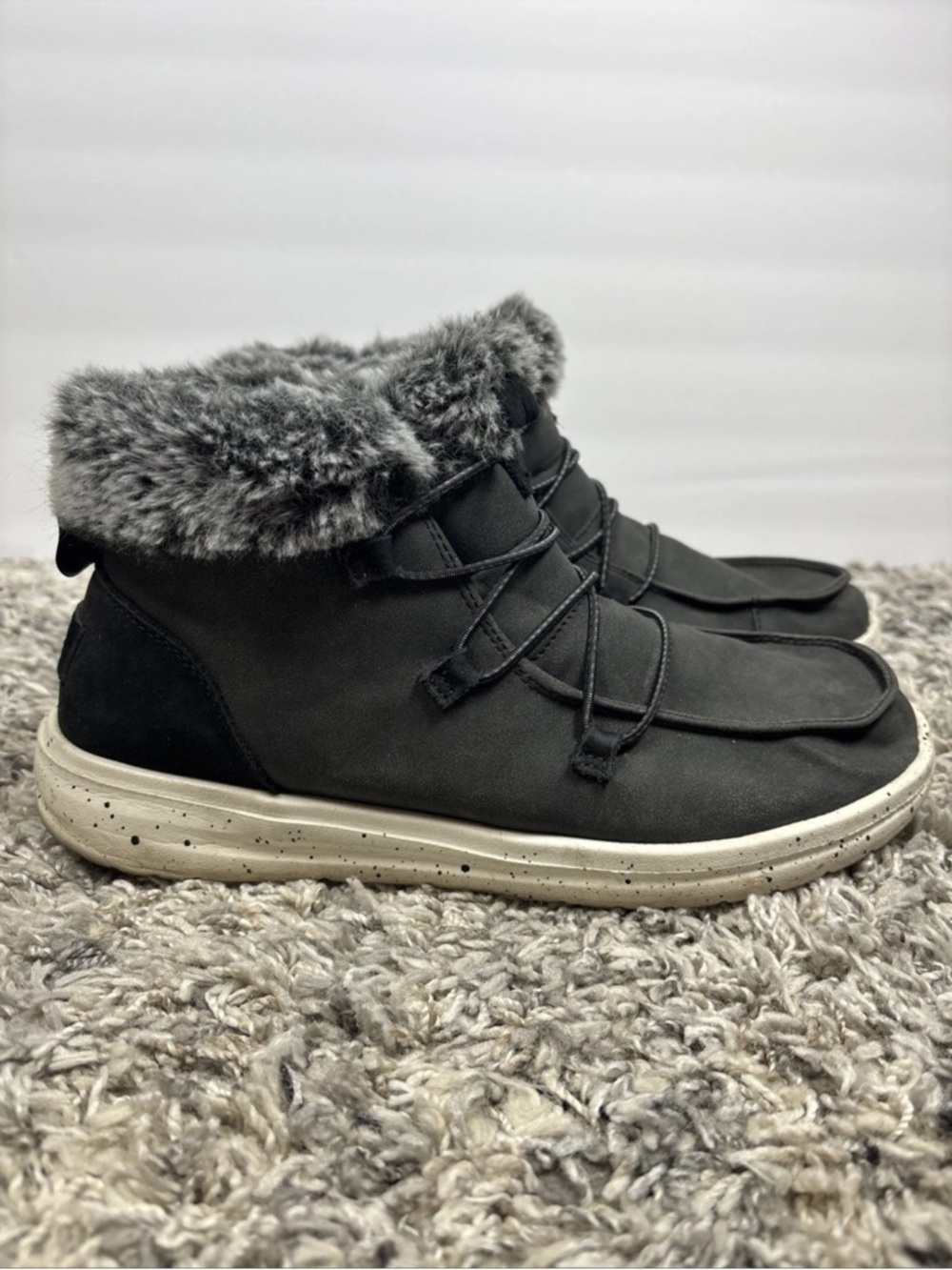 Hey Dude Eloise Women’s Boots Black Size 9 Comfort Casual All Seasons